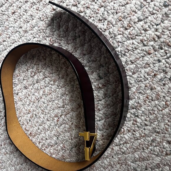 Men's Brown Belt Gold V Clasp - Picture 8 of 10